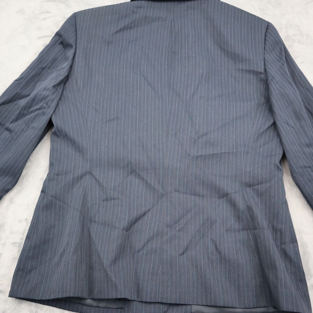 9 and Co Suit Womens 10 Black Pinstriped Single Breasted Notch Lapel Jacket - Picture 14 of 16